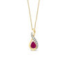 Thumbnail Image 0 of EFFY™ Collection Pear-Shaped Ruby and 1/10 CT. T.W. Diamond Flame Pendant in 14K Gold