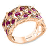 Thumbnail Image 2 of EFFY™ Collection Ruby and 1/3 CT. T.W. Diamond Woven Ring in 14K Rose Gold