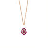 Thumbnail Image 1 of EFFY™ Collection Ruby and 1/15 CT. T.W. Diamond Frame Teardrop Pendant in 14K Rose Gold