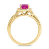 Thumbnail Image 3 of EFFY™ Collection Oval Ruby and 1/5 CT. T.W. Diamond Frame Rope Shank Ring in 14K Gold