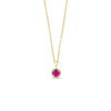 Thumbnail Image 0 of EFFY™ Collection 5.0mm Ruby and 1/20 CT.  T.W. Diamond Frame Pendant in 14K  Gold