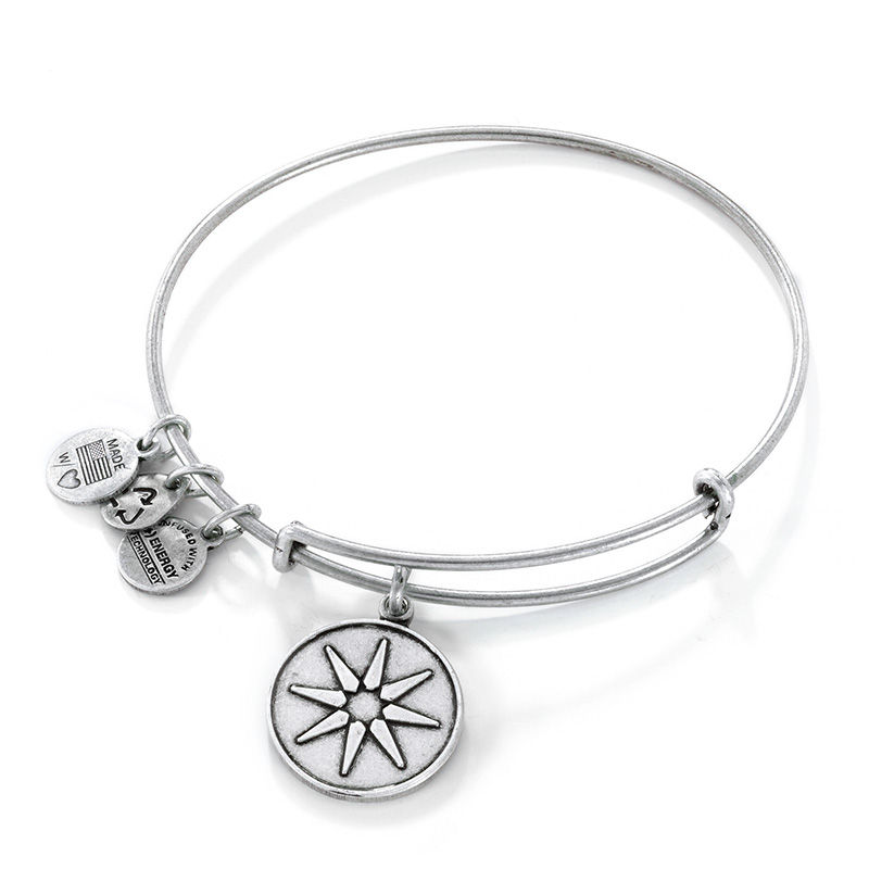 Alex and Ani Star of Venus Charm Bangle in Silver-Tone Brass