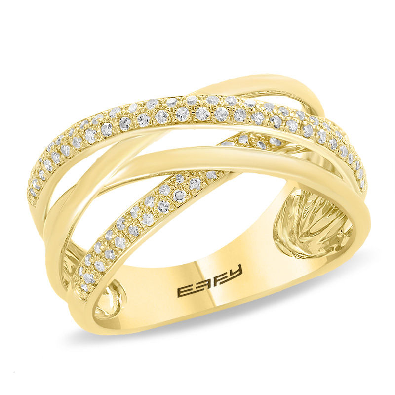 Main Image 2 of EFFY™ Collection 3/8 CT. T.W. Diamond Orbit-Style Ring in 14K Gold