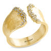 Thumbnail Image 1 of EFFY™ Collection 1/6 CT. T.W. Diamond Hammered Open Shank Ring in 14K Gold - Size 7