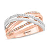 Thumbnail Image 1 of EFFY™ Collection 1/4 CT. T.W. Diamond Multi-Row Crossover Ring in 14K Two-Tone Gold