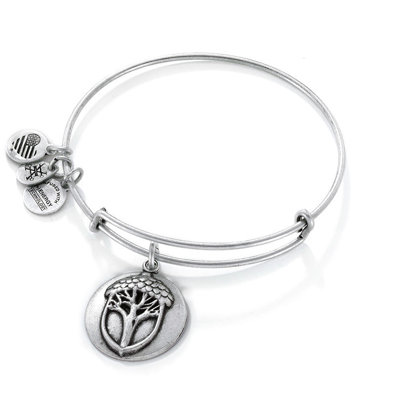 Main Image 1 of Alex and Ani Unexpected Miracles Tree Charm Bangle in Silver-Tone Brass