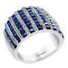 Thumbnail Image 1 of EFFY™ Collection Princess-Cut Blue Sapphire and 1/2 CT. T.W. Diamond Ring in 14K White Gold