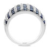 Thumbnail Image 2 of EFFY™ Collection Princess-Cut Blue Sapphire and 1/2 CT. T.W. Diamond Ring in 14K White Gold