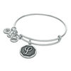 Thumbnail Image 1 of Alex and Ani Initial "L" Charm Bangle in Silver-Tone Brass