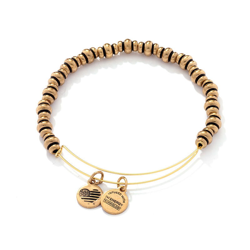 Main Image 1 of Alex and Ani Nile Beaded Bangle in Gold-Tone Brass