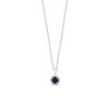 Thumbnail Image 1 of EFFY™ Collection 5.0mm Blue Sapphire and 1/20 CT. T.W. Diamond Frame Pendant in 14K White Gold