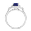 Thumbnail Image 2 of EFFY™ Collection Emerald-Cut Blue Sapphire and 1/3 CT. T.W. Diamond Frame Ring in 14K White Gold