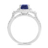 Thumbnail Image 3 of EFFY™ Collection Emerald-Cut Blue Sapphire and 1/3 CT. T.W. Diamond Frame Ring in 14K White Gold