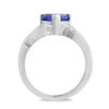 Thumbnail Image 2 of EFFY™ Collection Trillion-Cut Tanzanite and 1/5 CT. T.W. Diamond Zig-Zag Ring in 14K White Gold
