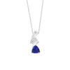 Thumbnail Image 0 of EFFY™ Collection Trillion-Cut Tanzanite and 1/5 CT. T.W. Diamond Zig-Zag Pendant in 14K White Gold