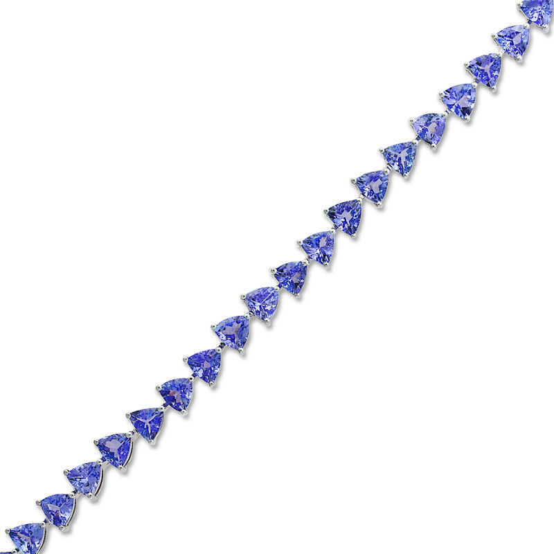 Main Image 1 of EFFY™ Collection 5.0mm Trillion-Cut Tanzanite Tennis Bracelet in 14K White Gold