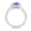 Thumbnail Image 3 of EFFY™ Collection Oval Tanzanite and 3/8 CT. T.W. Diamond Frame Double Row Split Shank Ring in 14K White Gold