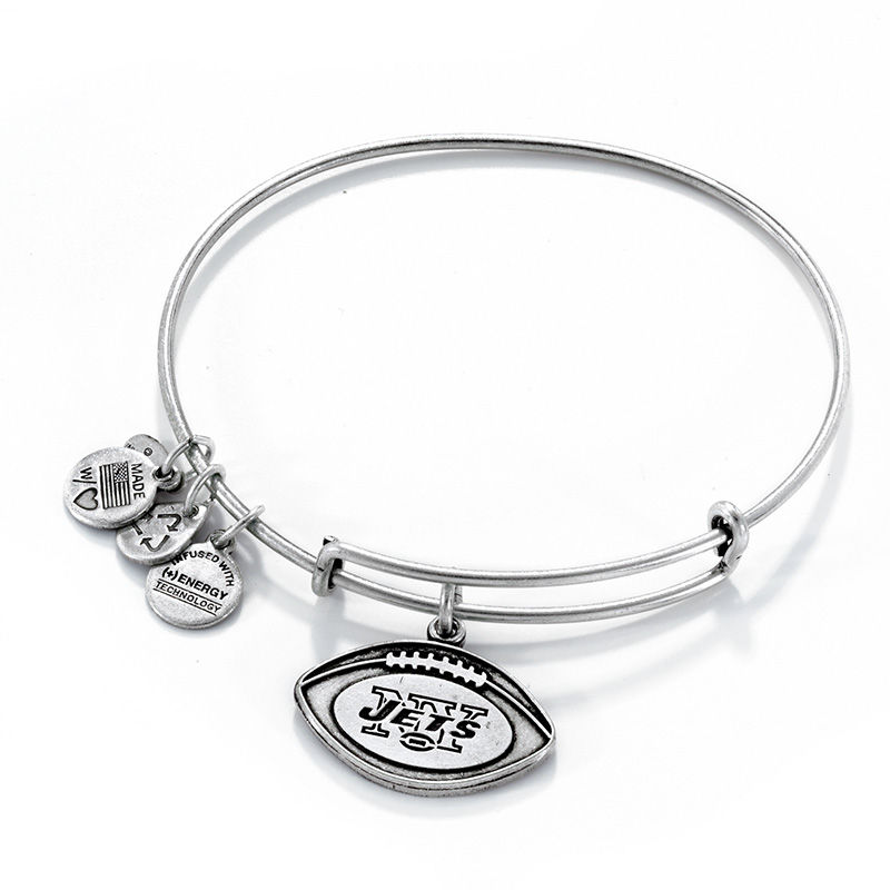 Main Image 1 of Alex and Ani New York Jets Football Charm Bangle  in Silver-Tone Brass