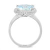 Thumbnail Image 3 of EFFY™ Collection 10.0mm Cushion-Cut Aquamarine and 1/5 CT. T.W. Diamond Double Frame Ring in 14K White Gold