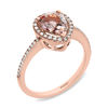Thumbnail Image 2 of EFFY™ Collection Pear-Shaped Morganite and 1/5 CT. T.W. Diamond Frame Ring in 14K Rose Gold