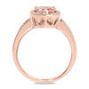 Thumbnail Image 2 of EFFY™ Collection Pear-Shaped Morganite and 1/5 CT. T.W. Diamond Frame Ring in 14K Rose Gold