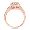 Thumbnail Image 3 of EFFY™ Collection Pear-Shaped Morganite and 1/5 CT. T.W. Diamond Frame Ring in 14K Rose Gold