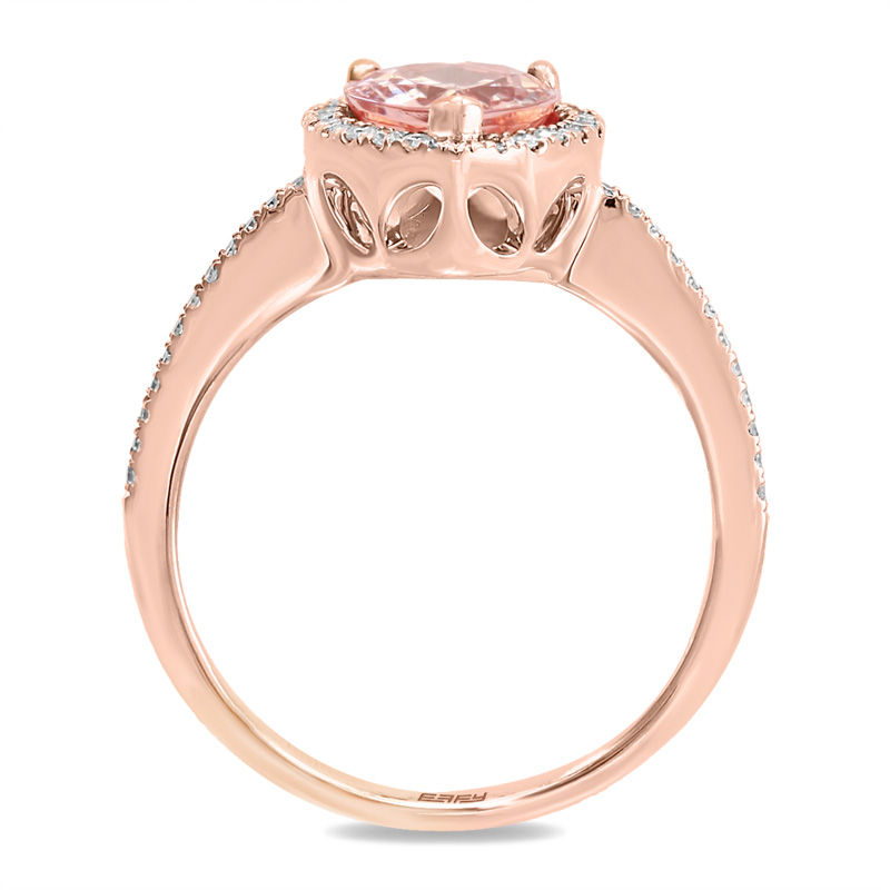 EFFY Collection Pear Shaped Morganite and 1 5 CT. T.W. Diamond
