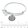 Thumbnail Image 2 of Alex and Ani Green Epoxy Compass Charm Bangle in Brass with Silver Electroplate