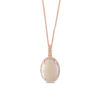 Thumbnail Image 0 of EFFY™ Collection Oval Opal and 1/8 CT. T.W. Diamond Frame Pendant in 14K Rose Gold