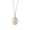 Thumbnail Image 1 of EFFY™ Collection Oval Opal and 1/8 CT. T.W. Diamond Frame Pendant in 14K Rose Gold