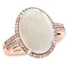 Thumbnail Image 1 of EFFY™ Collection Oval Opal and 1/5 CT. T.W. Diamond Frame Split Shank Ring in 14K Rose Gold