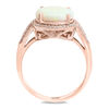 Thumbnail Image 3 of EFFY™ Collection Oval Opal and 1/5 CT. T.W. Diamond Frame Split Shank Ring in 14K Rose Gold
