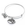 Thumbnail Image 1 of Alex and Ani New England Patriots Football Charm Bangle in Silver-Tone Brass