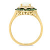 Thumbnail Image 2 of EFFY™ Collection Oval Opal, Tsavorite and 1/6 CT. T.W. Diamond Double Frame Ring in 14K Gold