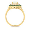 Thumbnail Image 3 of EFFY™ Collection Oval Opal, Tsavorite and 1/6 CT. T.W. Diamond Double Frame Ring in 14K Gold