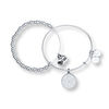 Thumbnail Image 0 of Alex and Ani Snowflake Two-Piece Charm Bangle Set in Brass with Silver Electroplate