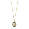 Thumbnail Image 1 of EFFY™ Collection Oval Opal, Tsavorite and 1/8 CT. T.W. Diamond Double Frame Pendant in 14K Gold
