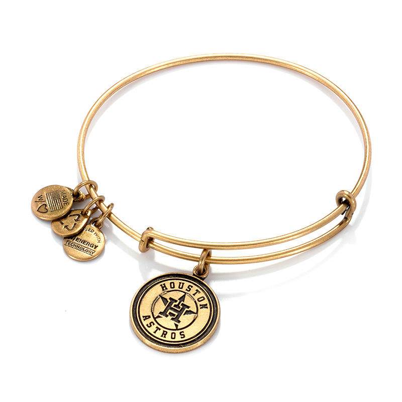 Main Image 1 of Alex and Ani Houston Astros Logo Charm Bangle in Gold-Tone Brass