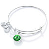 Thumbnail Image 1 of Alex and Ani Green Crystal August Birthstone Charm Bangle in Brass with Silver Electroplate