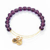 Thumbnail Image 1 of Alex and Ani Amethyst Luxe Glass Beaded Bangle in Brass with Gold Electroplate