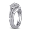 Thumbnail Image 1 of 1/2 CT. T.W. Princess-Cut Diamond Double Frame Bridal Set in Sterling Silver