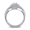 Thumbnail Image 2 of 1/2 CT. T.W. Princess-Cut Diamond Double Frame Bridal Set in Sterling Silver