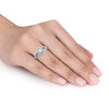 Thumbnail Image 3 of 1/2 CT. T.W. Princess-Cut Diamond Double Frame Bridal Set in Sterling Silver