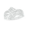 Thumbnail Image 0 of Diamond Accent Three Stone Crossover Ring in Sterling Silver