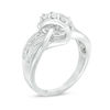 Thumbnail Image 1 of Diamond Accent Three Stone Crossover Ring in Sterling Silver