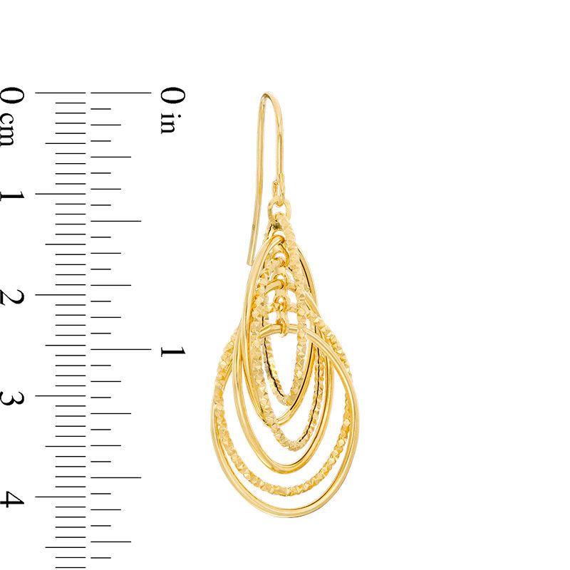 Made in Italy Diamond-Cut Layered Circles Drop Earrings in 14K Gold