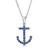 Thumbnail Image 0 of Lab-Created Blue Sapphire Anchor Pendant in Sterling Silver