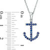 Thumbnail Image 2 of Lab-Created Blue Sapphire Anchor Pendant in Sterling Silver