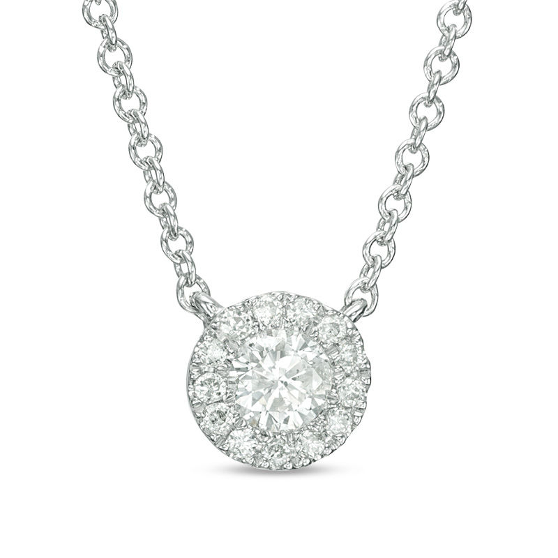 1/6 CT. T.W. Diamond Frame Necklace in 10K White Gold
