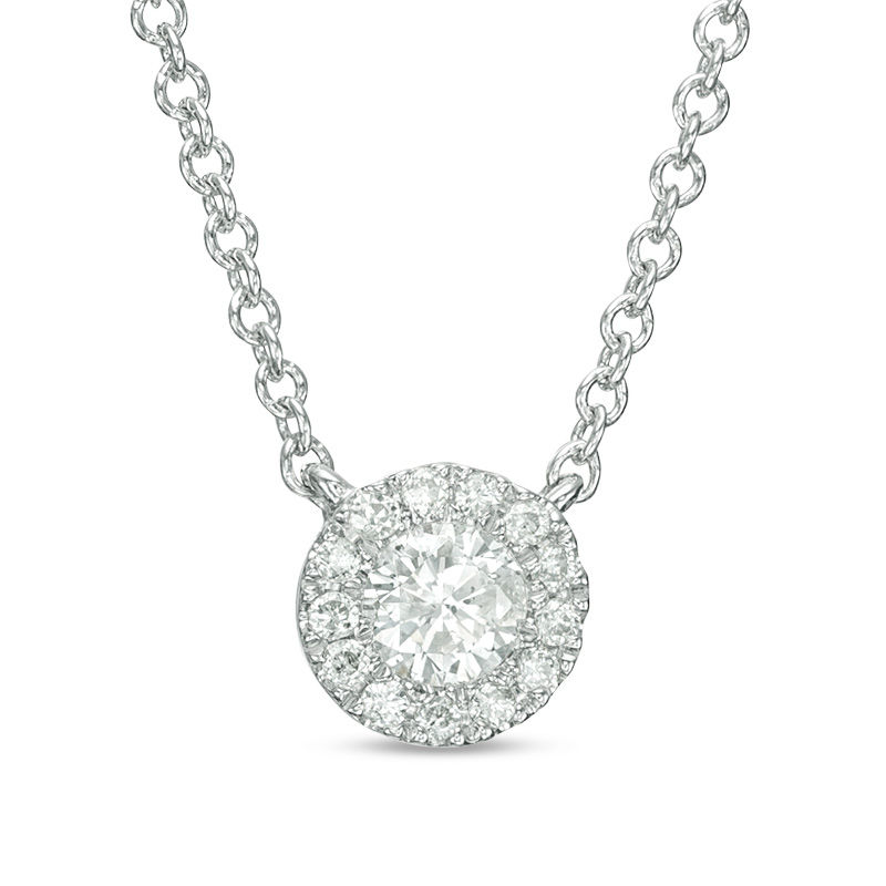 Main Image 1 of 1/6 CT. T.W. Diamond Frame Necklace in 10K White Gold